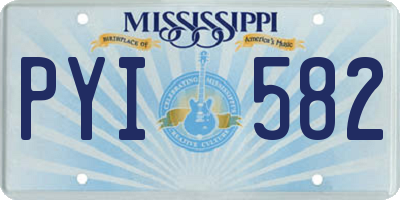 MS license plate PYI582