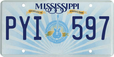MS license plate PYI597