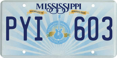MS license plate PYI603