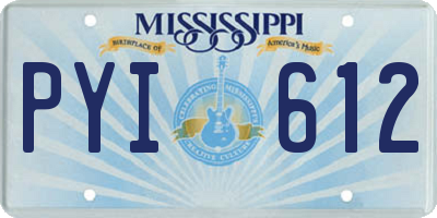 MS license plate PYI612