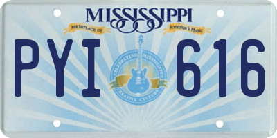 MS license plate PYI616