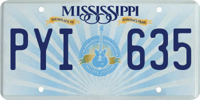 MS license plate PYI635
