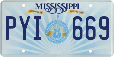 MS license plate PYI669