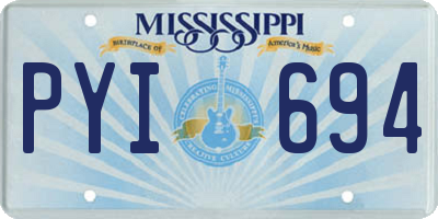 MS license plate PYI694