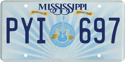 MS license plate PYI697