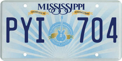 MS license plate PYI704