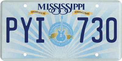 MS license plate PYI730