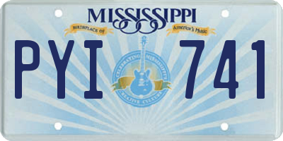 MS license plate PYI741