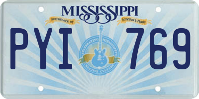 MS license plate PYI769