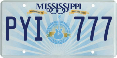 MS license plate PYI777