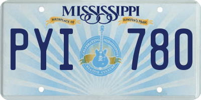 MS license plate PYI780