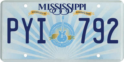 MS license plate PYI792