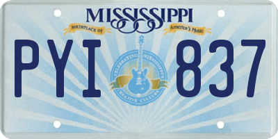 MS license plate PYI837