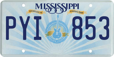 MS license plate PYI853