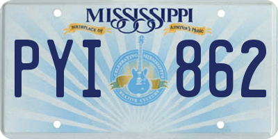 MS license plate PYI862