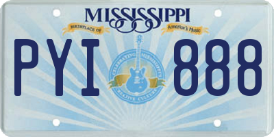 MS license plate PYI888