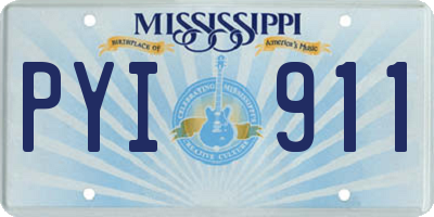 MS license plate PYI911