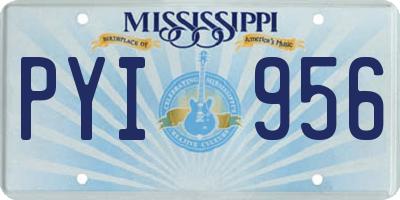 MS license plate PYI956