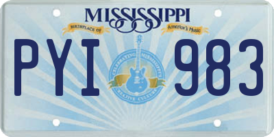 MS license plate PYI983