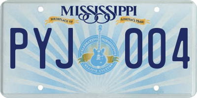 MS license plate PYJ004