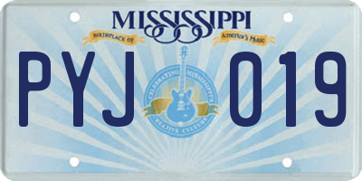 MS license plate PYJ019