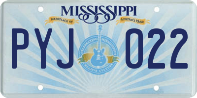 MS license plate PYJ022