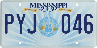 MS license plate PYJ046