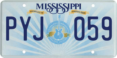 MS license plate PYJ059