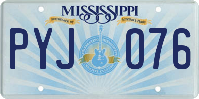 MS license plate PYJ076