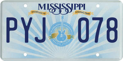 MS license plate PYJ078