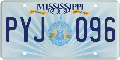 MS license plate PYJ096