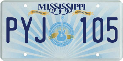 MS license plate PYJ105