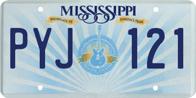 MS license plate PYJ121