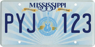 MS license plate PYJ123