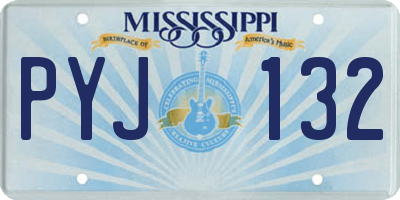 MS license plate PYJ132
