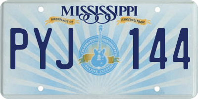 MS license plate PYJ144