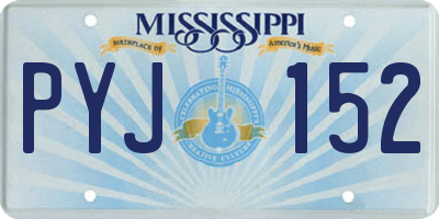 MS license plate PYJ152