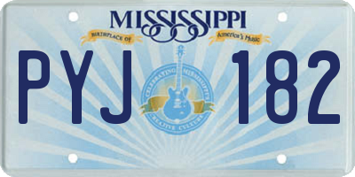 MS license plate PYJ182