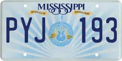 MS license plate PYJ193