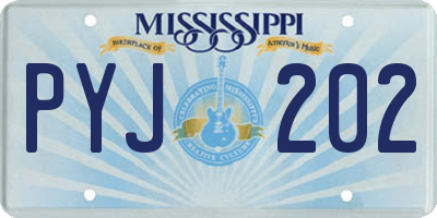 MS license plate PYJ202