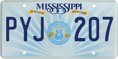 MS license plate PYJ207
