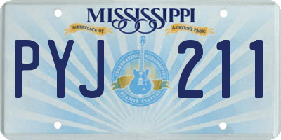 MS license plate PYJ211
