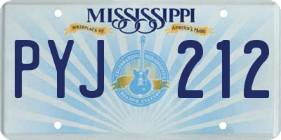 MS license plate PYJ212