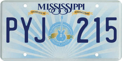 MS license plate PYJ215