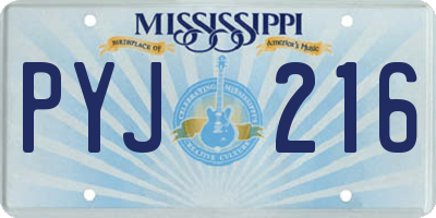 MS license plate PYJ216
