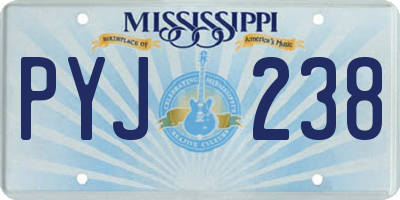 MS license plate PYJ238