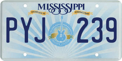 MS license plate PYJ239