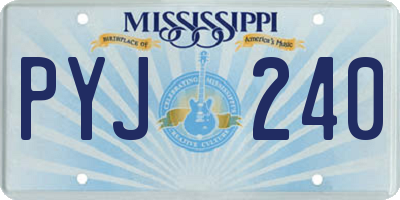 MS license plate PYJ240