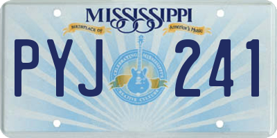 MS license plate PYJ241