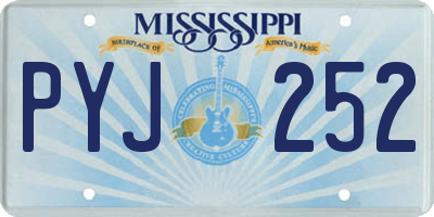 MS license plate PYJ252